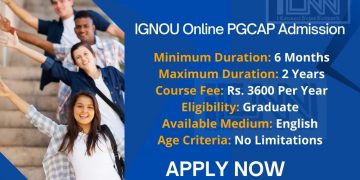 IGNOU Online PGCAP Admission