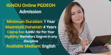 IGNOU Online PGDEOH Admission 2022