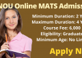 IGNOU Online MATS Admission