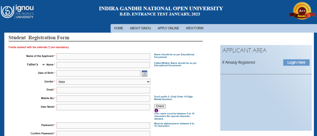 IGNOU B Ed Admission 2023 Entrance Exam Application Form Last Date