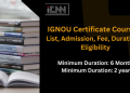 IGNOU Certificate Courses