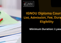 IGNOU Diploma Courses