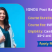 IGNOU Post Basic Nursing Admission
