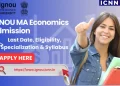 IGNOU MA Economics Admission