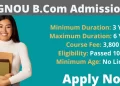 IGNOU BCom Admission 2025