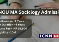IGNOU MA Sociology Admission