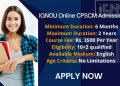 IGNOU Online CPSCM Admission