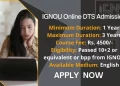 IGNOU Online DTS Admission 2025