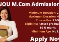 IGNOU M.Com Admission