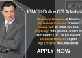 IGNOU Online CIT Admission