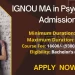 IGNOU MA in Psychology Admission